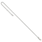 Sterling Silver 2mm Rope Chain 9 inch Plus 1 inch Extender - Total 10 inch Anklet