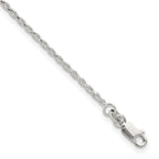 Sterling Silver 2mm Rope Chain 9 inch Plus 1 inch Extender - Total 10 inch Anklet