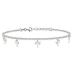 Sterling Silver Dragonfly Charms 9 inch Plus 1 inch Extender - Total 10 inch Anklet