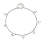 Sterling Silver Dragonfly Charms 9 inch Plus 1 inch Extender - Total 10 inch Anklet