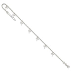 Sterling Silver Dragonfly Charms 9 inch Plus 1 inch Extender - Total 10 inch Anklet