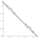 Sterling Silver Dolphin 5-Station 9 inch Plus 1 inch Extender - Total 10 inch Anklet