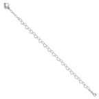 Sterling Silver Puffed Heart Dangle 9 inch Plus 1 inch Extender - Total 10 inch Anklet