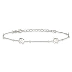 Sterling Silver Elephant 9 inch Plus 2 inch Extender - Total 11 inch Anklet