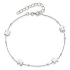 Sterling Silver Elephant 9 inch Plus 2 inch Extender - Total 11 inch Anklet
