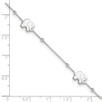 Sterling Silver Elephant 9 inch Plus 2 inch Extender - Total 11 inch Anklet