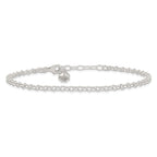 Sterling Silver Clover Dangle 9 inch Plus 1 inch Extender - Total 10 inch Anklet
