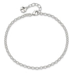 Sterling Silver Clover Dangle 9 inch Plus 1 inch Extender - Total 10 inch Anklet