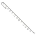 Sterling Silver Heart Charms 8 inch Plus 1 inch Extender - Total 9 inch Anklet