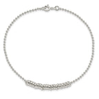 Sterling Silver 10inch Polished Fancy Love Ring Anklet