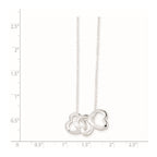 Sterling Silver Polished Fancy 3- Heart Necklace