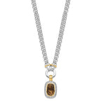 Sterling Silver Flash Gold-plated CZ Necklace