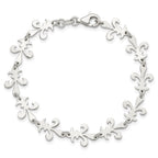 Sterling Silver Polished Fleur De Lis Bracelet