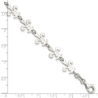 Sterling Silver Polished Fleur De Lis Bracelet