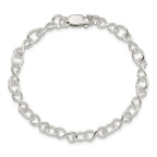Sterling Silver Polished Fancy Link Bracelet