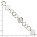 Sterling Silver Polished and Textured Fancy Link Bracelet