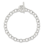 Sterling Silver Polished Fancy Link Toggle Bracelet