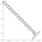 Sterling Silver Polished Fancy Link Toggle Bracelet