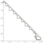 Sterling Silver Linked Heart Bracelet