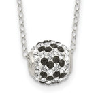 Sterling Silver Rhodium-plated Black and White Stellux Crystal Necklace