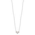 Sterling Silver Polished 3 Bead Necklace