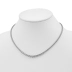 Sterling Shimmer Sterling Silver Rhodium-plated 17 inch 180 Stone Graduated CZ Necklace