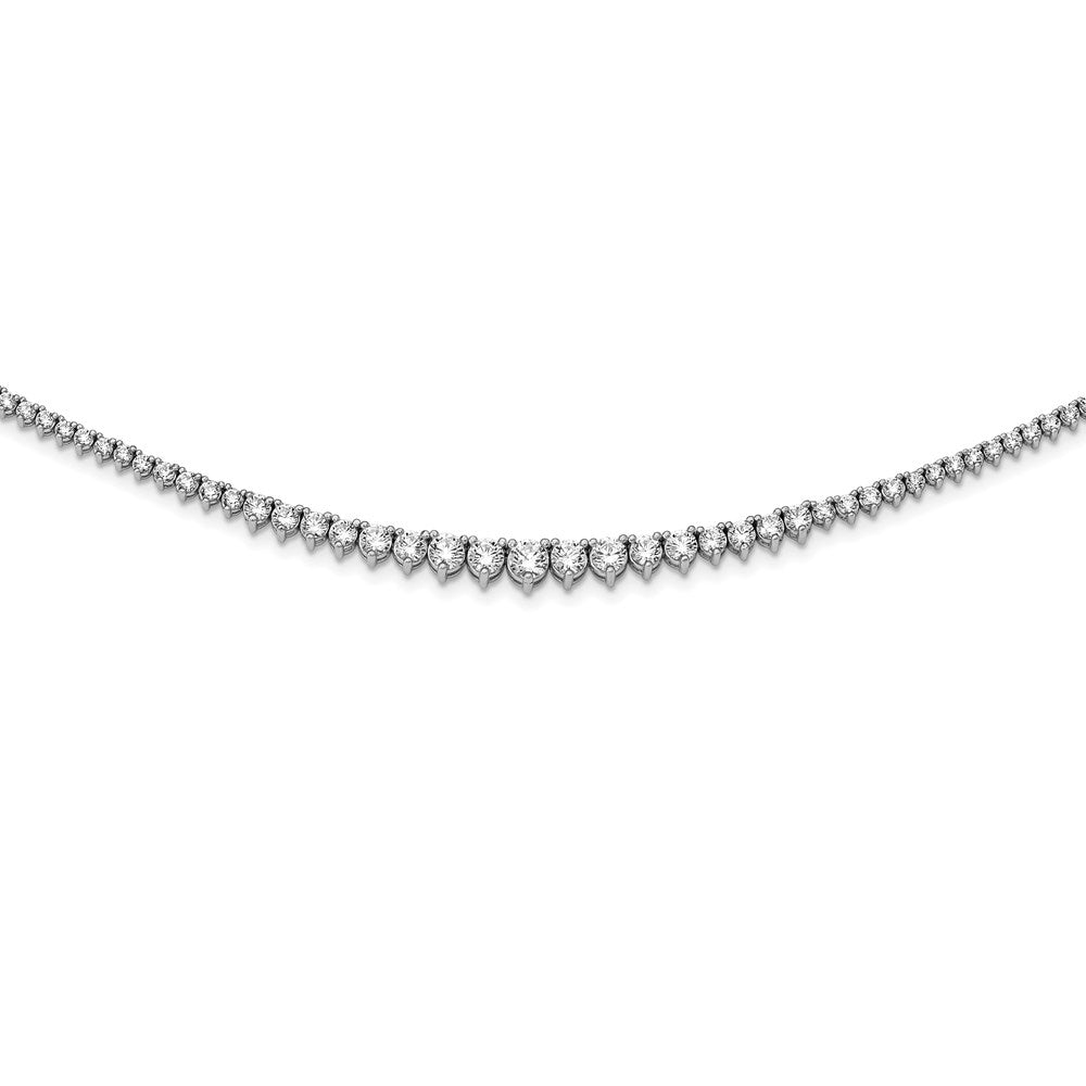 Sterling Shimmer Sterling Silver Rhodium-plated 17 inch 180 Stone Graduated CZ Necklace