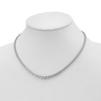 Sterling Shimmer Sterling Silver Rhodium-plated 17 inch 157 Stone Graduated CZ Necklace