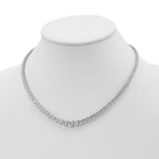 Sterling Shimmer Sterling Silver Rhodium-plated 17 inch 132 Stone Graduated CZ Necklace