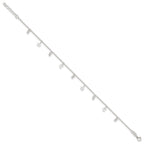 Sterling Silver Star and Moon 9 inch Plus 1 inch Extender - Total 10 inch Anklet