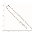 Sterling Silver 1.5mm Rolo Chain 9 inch Plus 1 inch Extender - Total 10 inch Anklet
