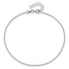 Sterling Silver 1.5mm Rolo Chain 9 inch Plus 1 inch Extender - Total 10 inch Anklet