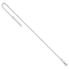 Sterling Silver 1.5mm Rolo Chain 9 inch Plus 1 inch Extender - Total 10 inch Anklet