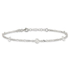 Sterling Silver Swirl Disc 9 inch Plus 1 inch Extender - Total 10 inch Anklet