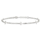 Sterling Silver Dragonflies 8 inch Plus 1 inch Extender - Total 9 inch Anklet