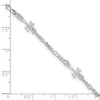 Sterling Silver Dragonflies 8 inch Plus 1 inch Extender - Total 9 inch Anklet