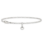 Sterling Silver Shell Dangle 9 inch Plus 1 inch Extender - Total 10 inch Anklet