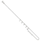 Sterling Silver LOVE Letters 10 inch Plus 1 inch Extender - Total 11 inch Anklet