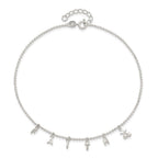 Sterling Silver FAITH Letters 10 inch Plus 1 inch Extender - Total 11 inch Anklet