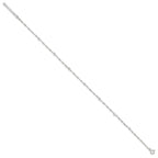Sterling Silver Bead 7-Station 10 inch Plus 1 inch Extender - Total 11 inch Anklet