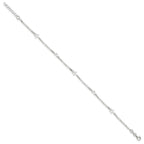 Sterling Silver Moon and Star 9 inch Plus 1 inch Extender - Total 10 inch Anklet