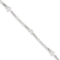 Sterling Silver Moon and Star 9 inch Plus 1 inch Extender - Total 10 inch Anklet