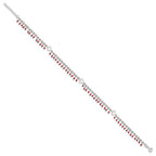Sterling Silver Red Beads and Heart 10 inch Plus 1 inch Extender - Total 11 inch Anklet