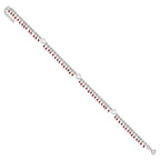 Sterling Silver Red Beads and Heart 10 inch Plus 1 inch Extender - Total 11 inch Anklet