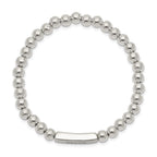 Sterling Silver Enameled MOM Stretch Bracelet