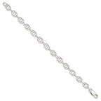 Sterling Silver Polished and Textured Fancy Bracelet