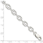 Sterling Silver Polished and Textured Fancy Bracelet