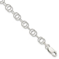 Sterling Silver Polished and Textured Fancy Bracelet