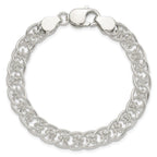 Sterling Silver Polished and Textured Fancy Bracelet