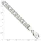 Sterling Silver Polished and Textured Fancy Bracelet